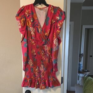 Willow Vibrant Pink Floral Mini Dress